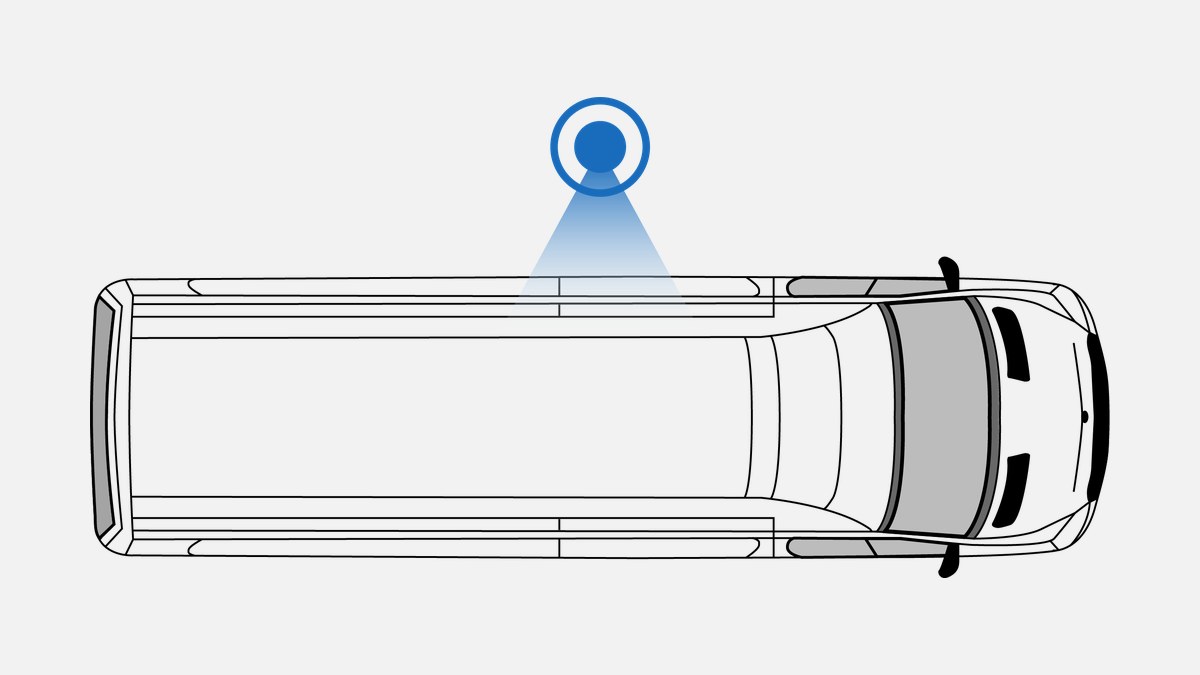 Fahrzeugkontrolle in der WUMS App: Kamera über dem Fahrzeug